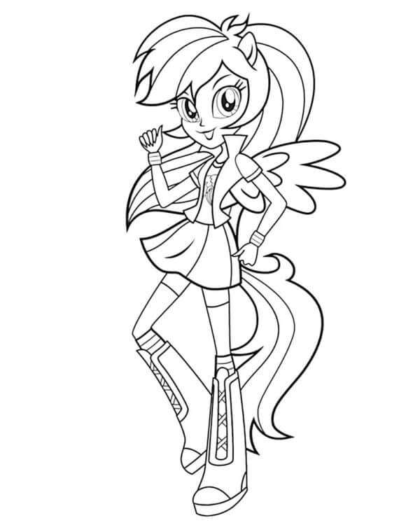 School Sports Star Rainbow Dash coloring page