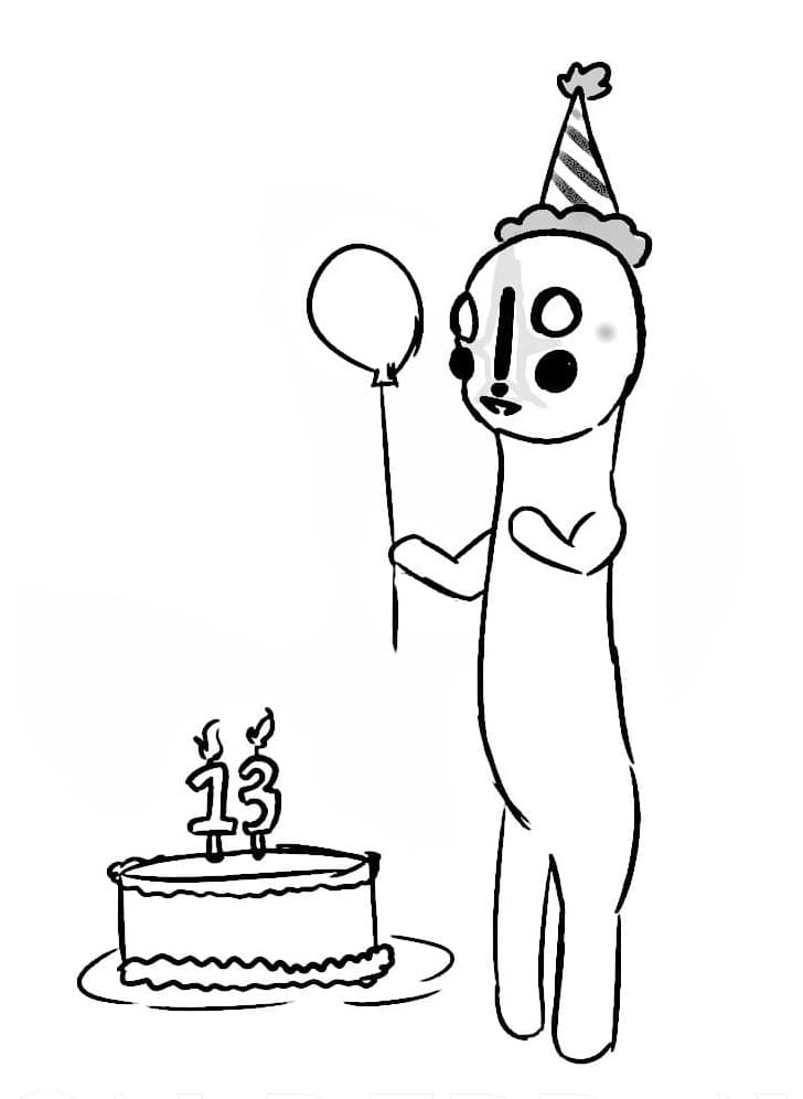 Scp-173 on Birthday coloring page