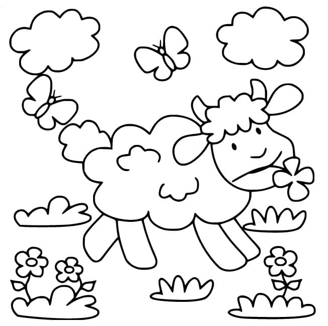 Sheep and Butterflies coloring page - Download, Print or Color Online ...