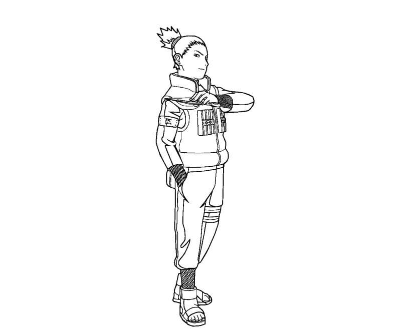 Shikamaru in Anime Naruto coloring page