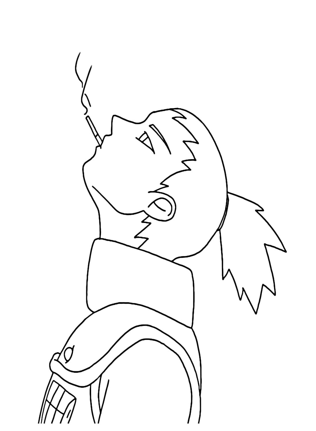 Shikamaru is Smoking coloring page