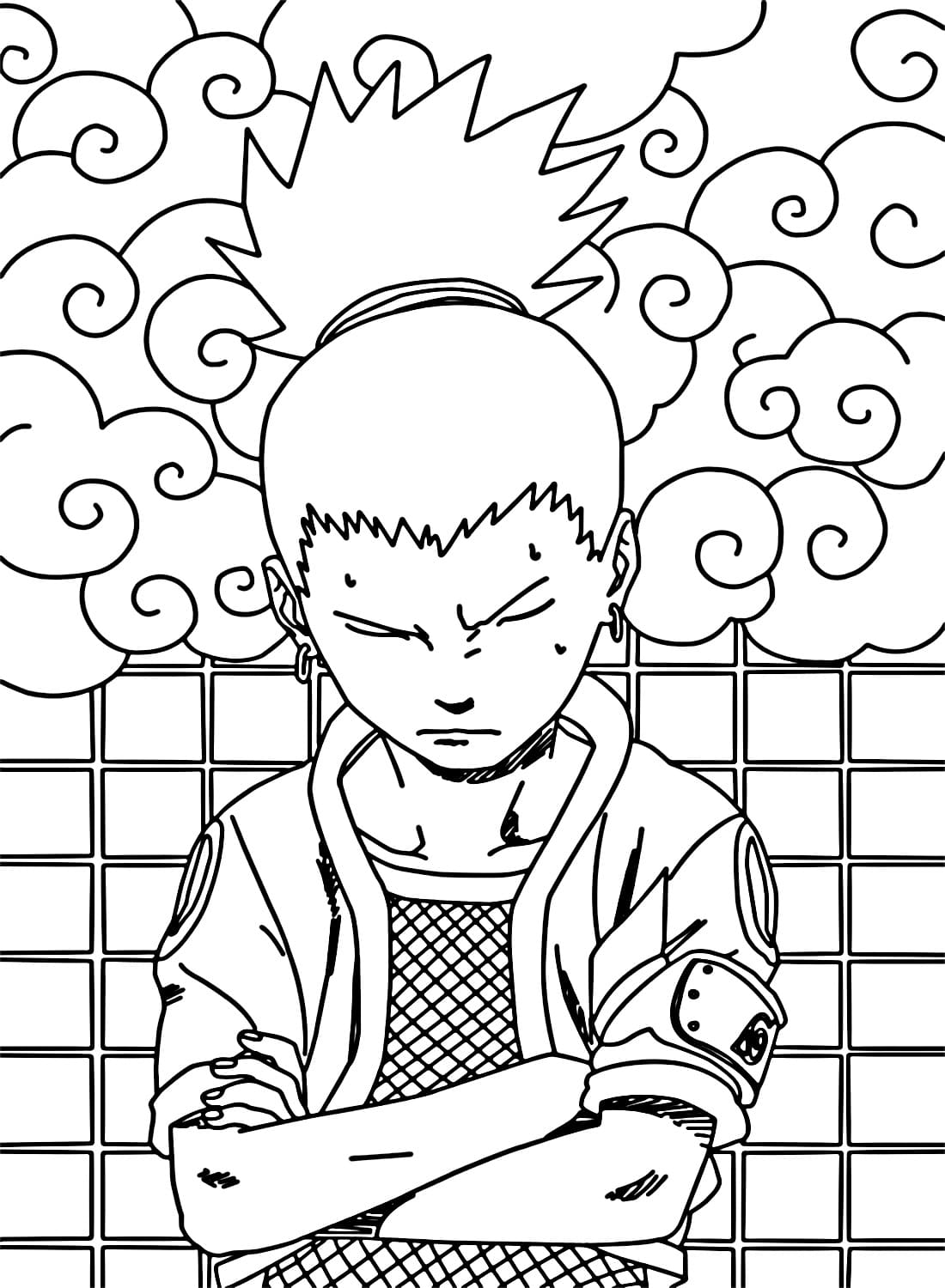 Shikamaru is Thinking coloring page