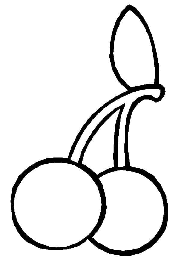 Simple Cherries coloring page