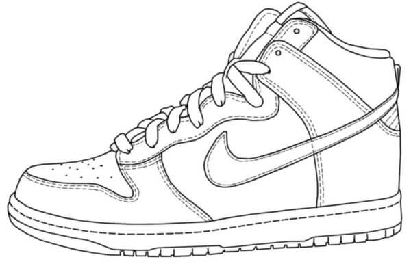 Simple Nike Jordan 1 coloring page