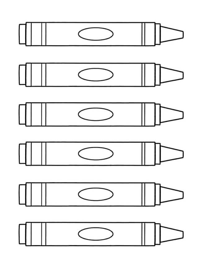 Simple Six Crayons coloring page