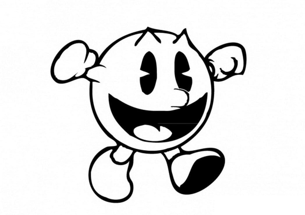 Smiling Pac Man coloring page