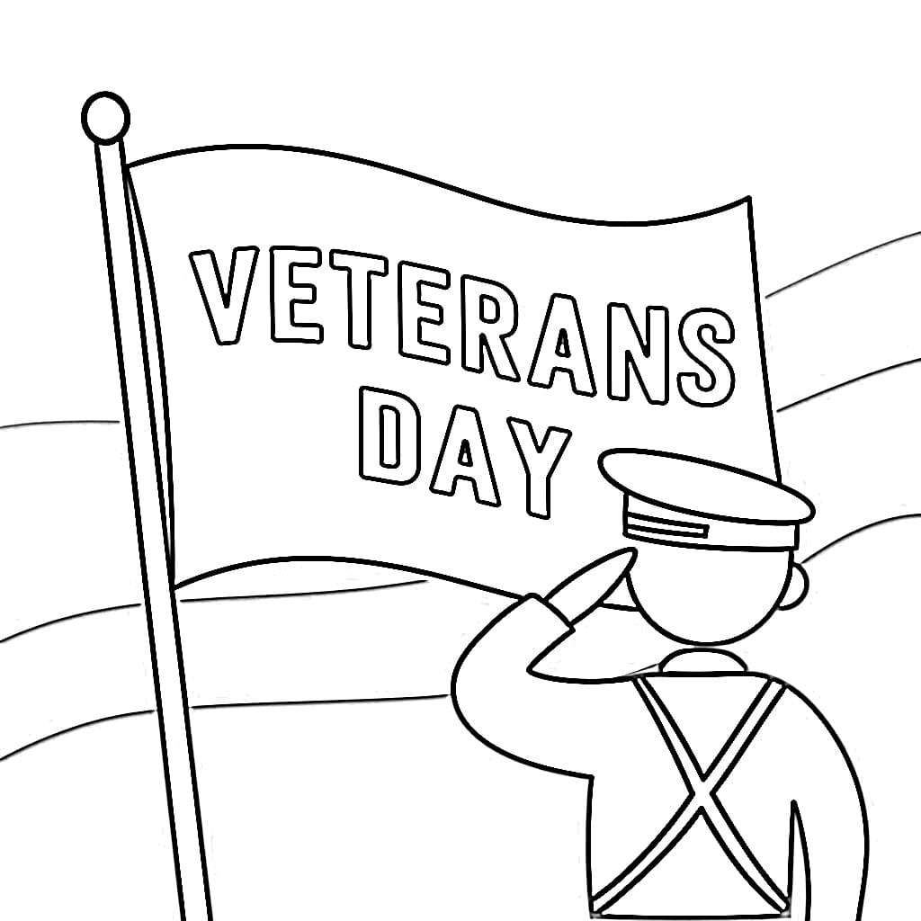 Soldier in Veterans Day coloring page