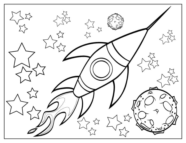 Space Rocket coloring page