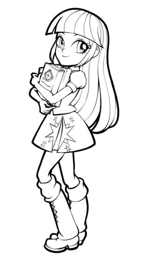 Sparkle is Very Hardworking and Well Read coloring page