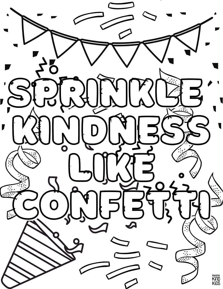 Sprinkle Kindness Like Confetti coloring page