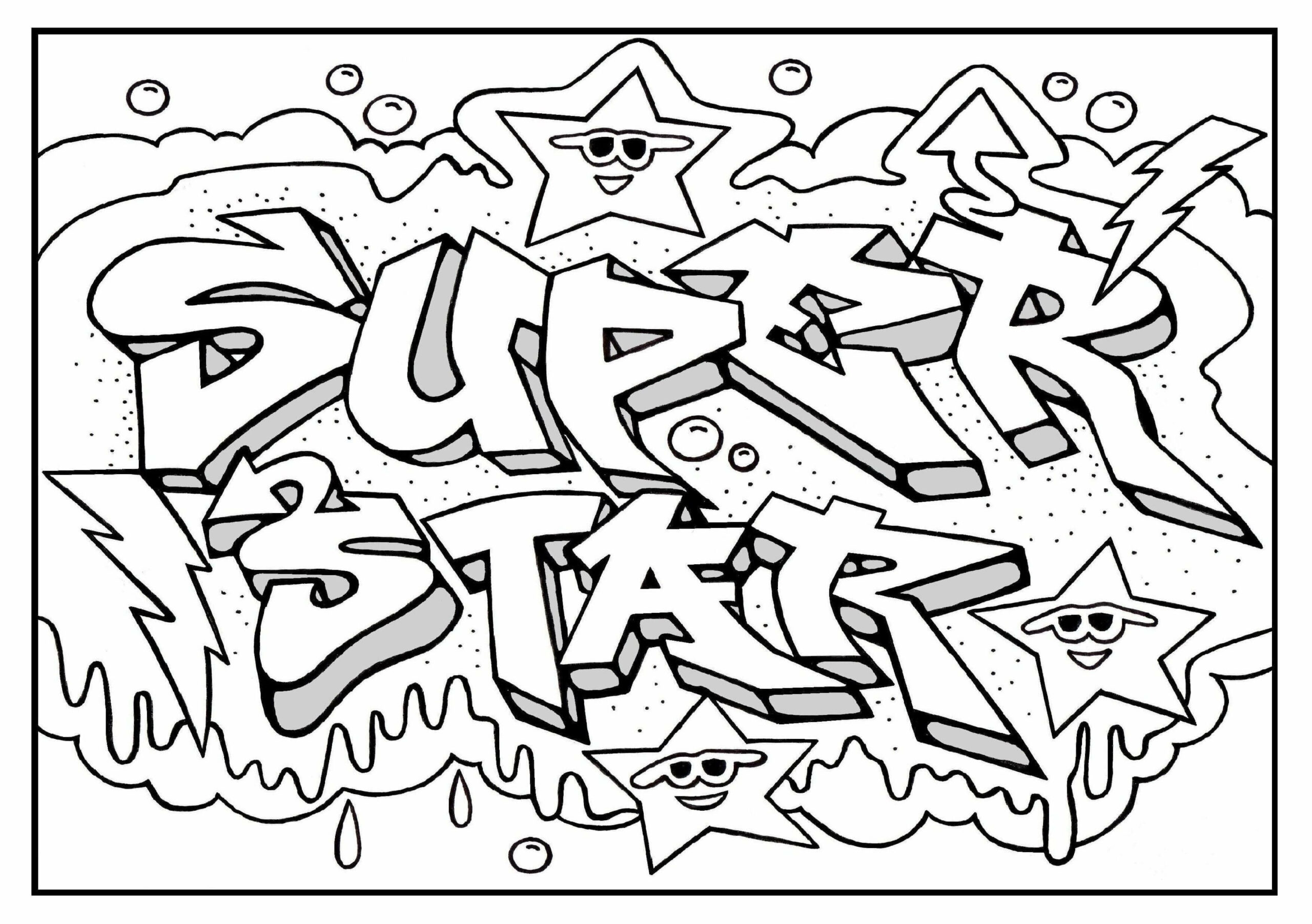 Star Graffiti coloring page