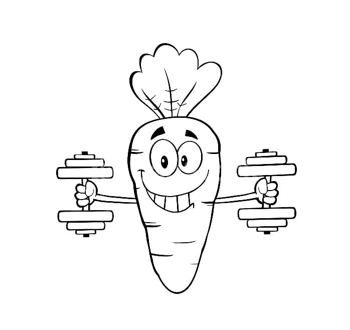 Strong Carrot coloring page