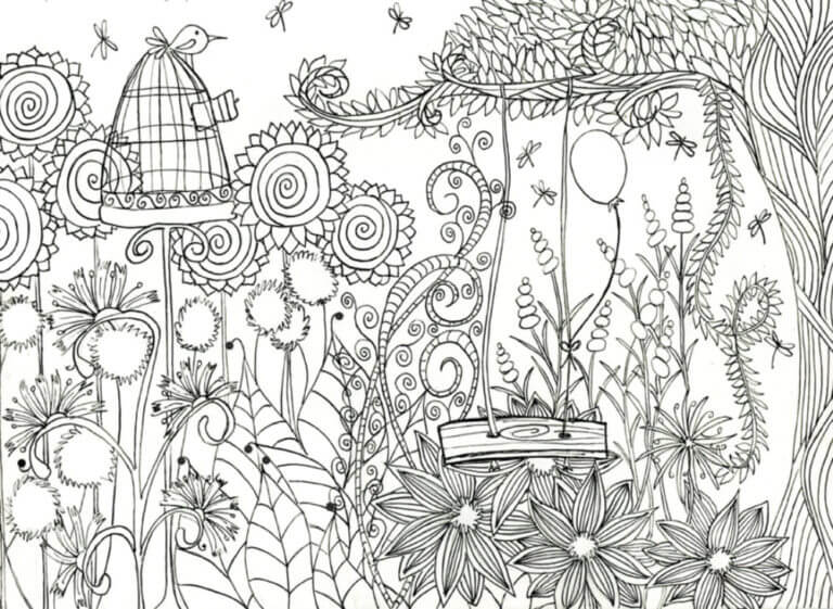 Summer Garden Relaxing coloring page