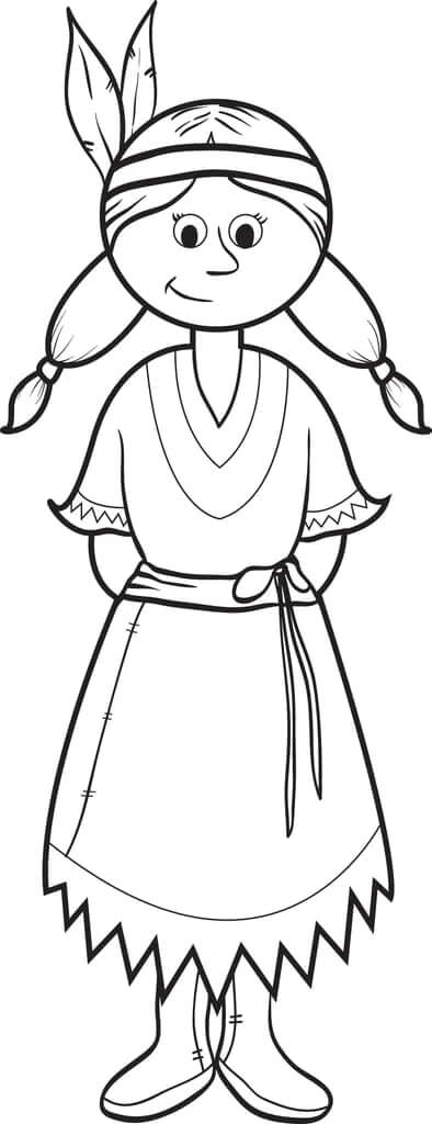 Sweet Indian Girl coloring page