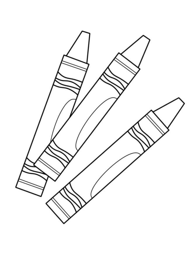 Three Crayons coloring page