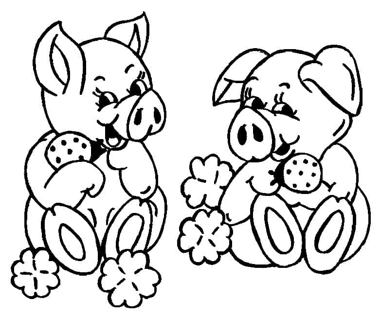 Two Little Pigs coloring page