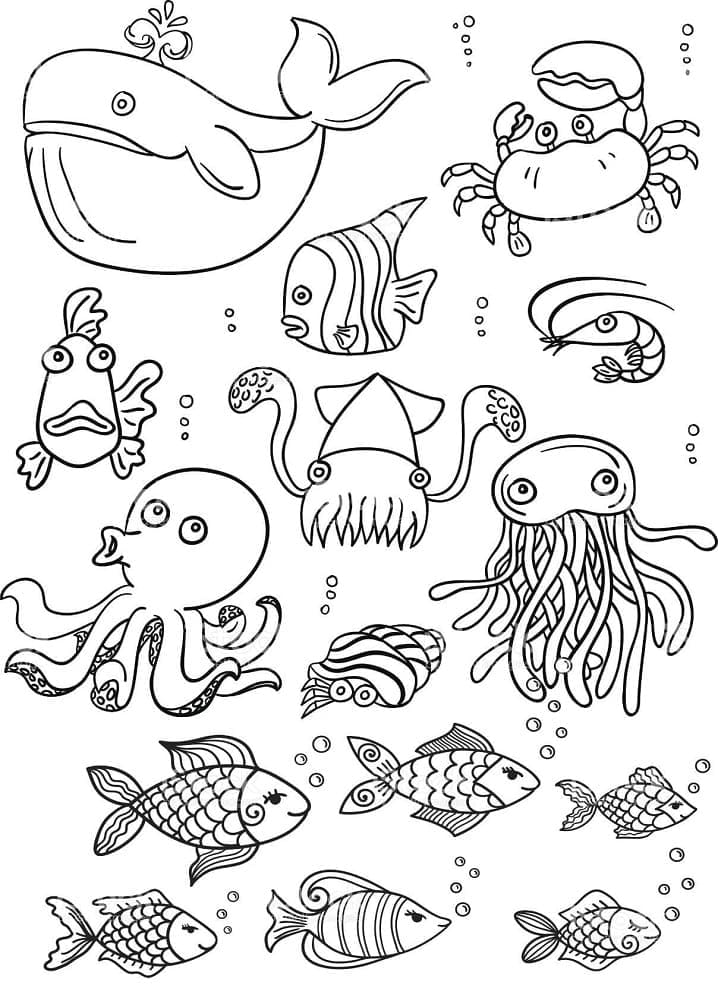 Under the Sea Printable For Kids coloring page