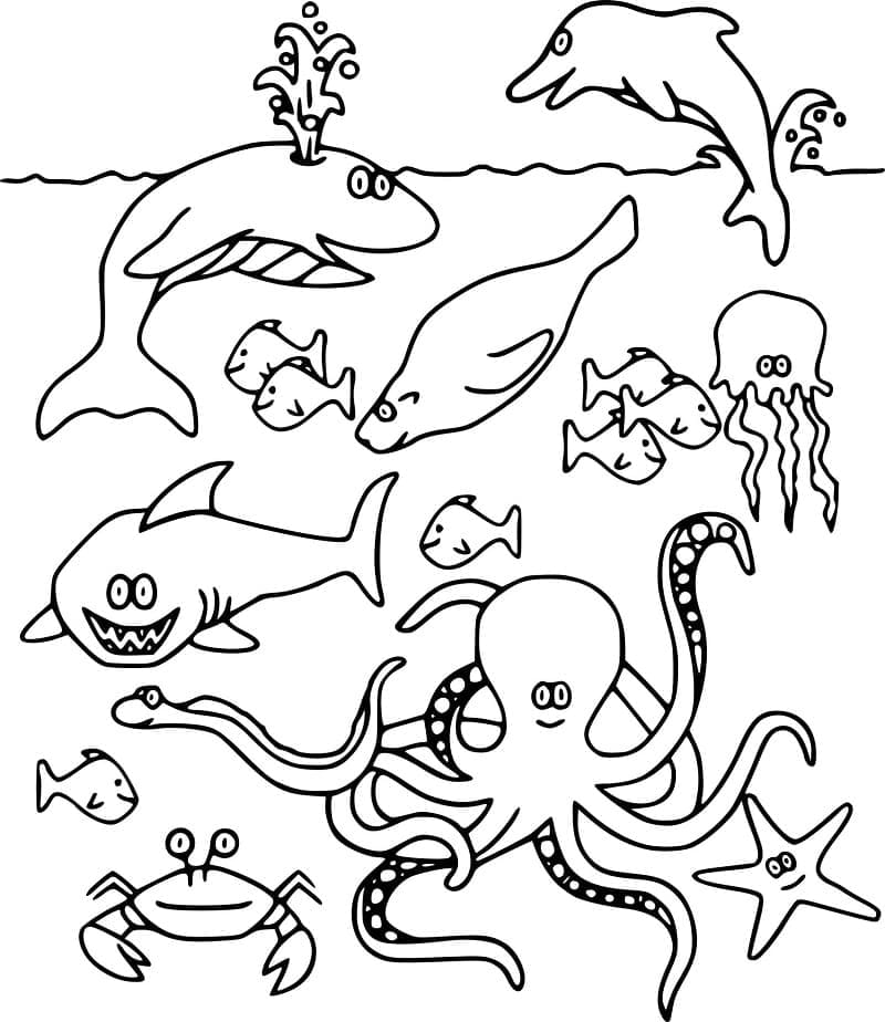 Under tthe Sea Free Printable coloring page