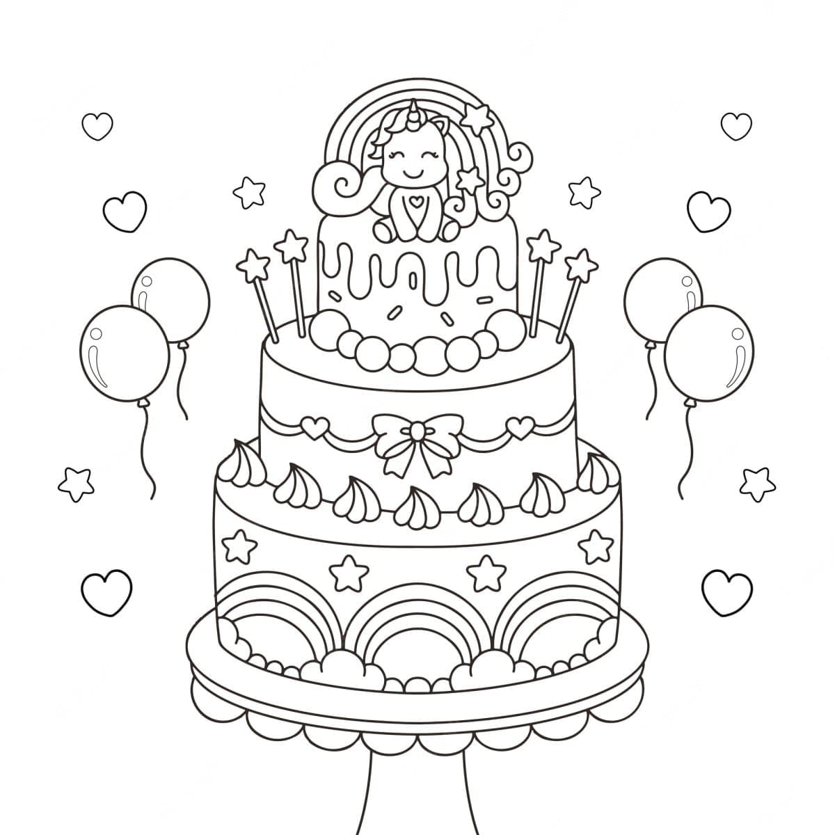 Unicorn Cake Coloring Pages - 6 Free Printable Coloring Pages (2021) | Unicorn  coloring pages, Mermaid coloring pages, Cupcake coloring pages