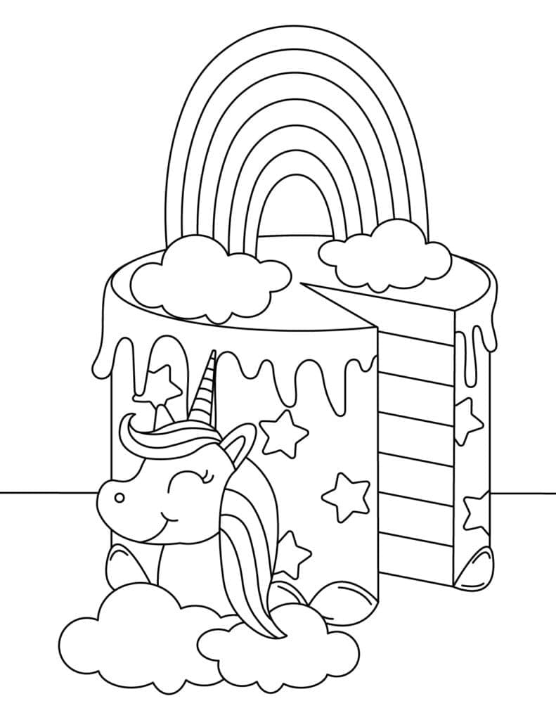Top 77+ unicorn cake coloring page - awesomeenglish.edu.vn