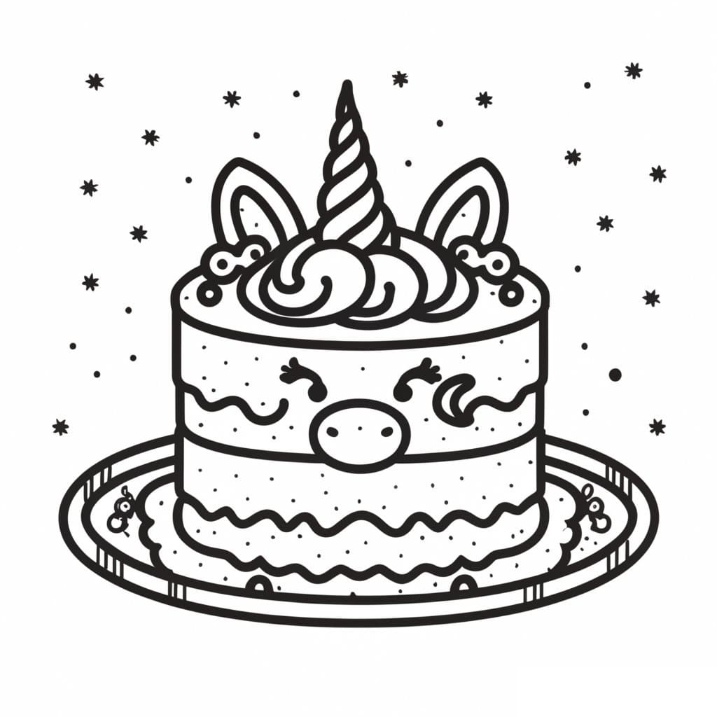 Unicorn Cake to Print