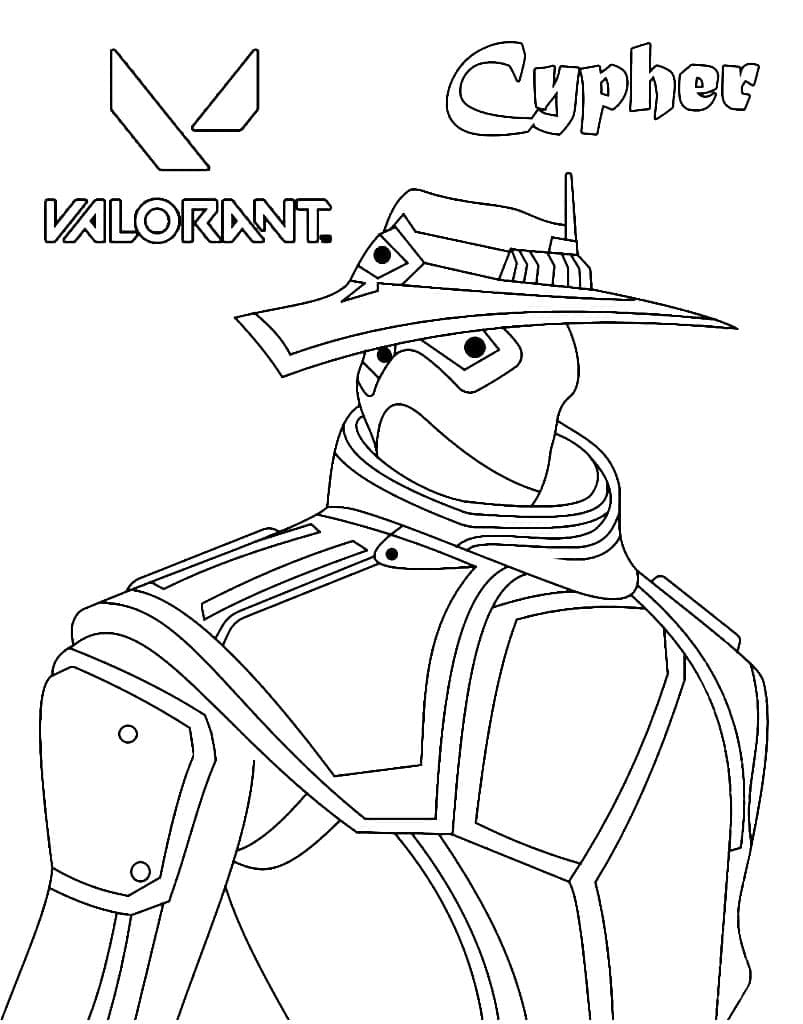 Valorant Cypher coloring page