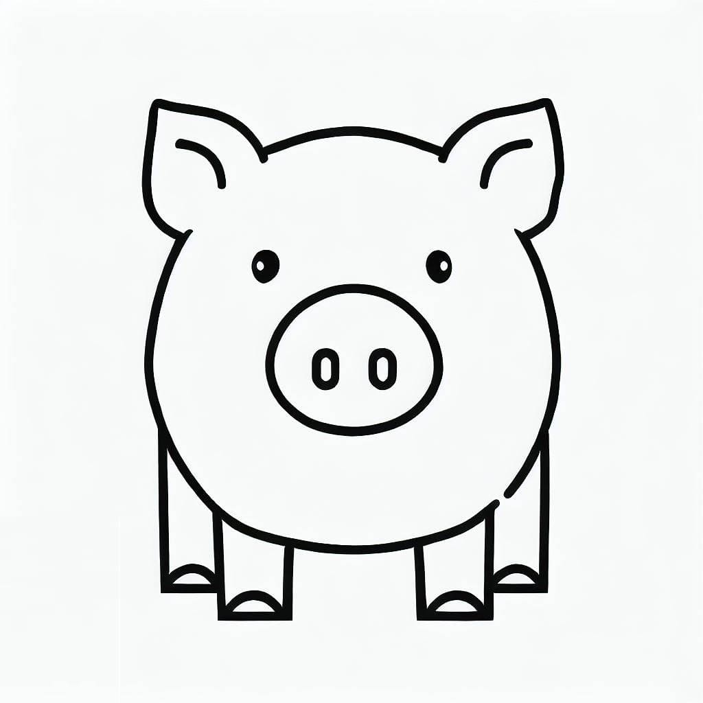 Very Easy Pig coloring page - Download, Print or Color Online for Free