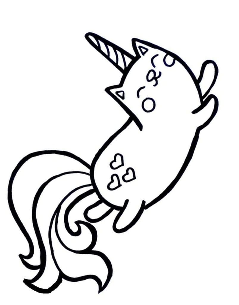 Very Happy Unicorn Cat coloring page - Download, Print or Color Online ...