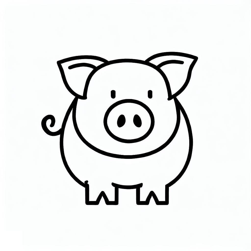 Very Simple Pig coloring page - Download, Print or Color Online for Free
