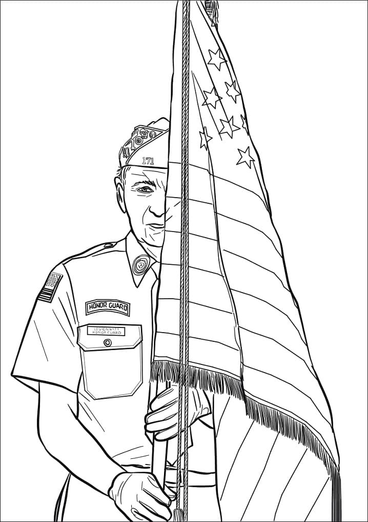 Veterans Day Honor Guard coloring page