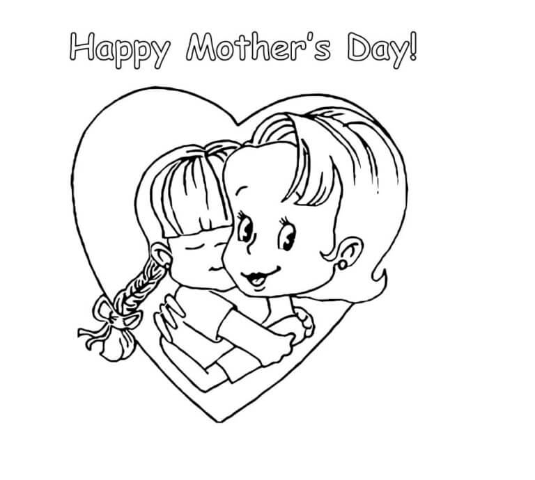 Warm Hugs From Mom coloring page