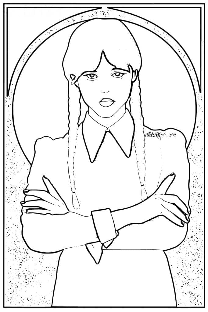 Wednesday Addams Free Printable coloring page - Download, Print or ...