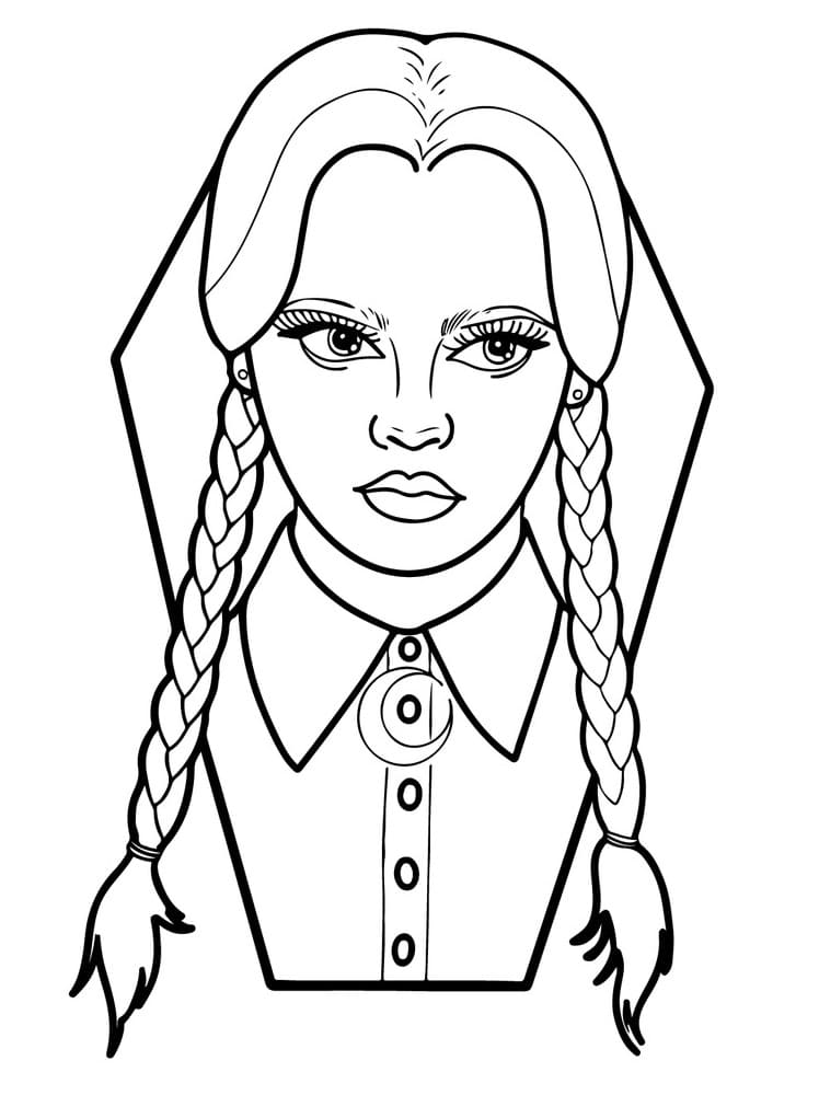 Wednesday Addams from Movie coloring page