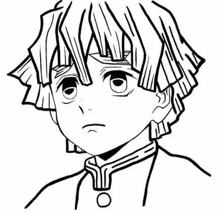 Zenitsu Sad Face coloring page - Download, Print or Color Online for Free