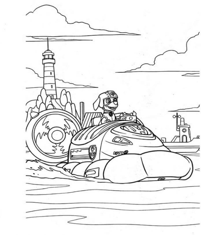 Zuma Sailing On The Boat coloring page