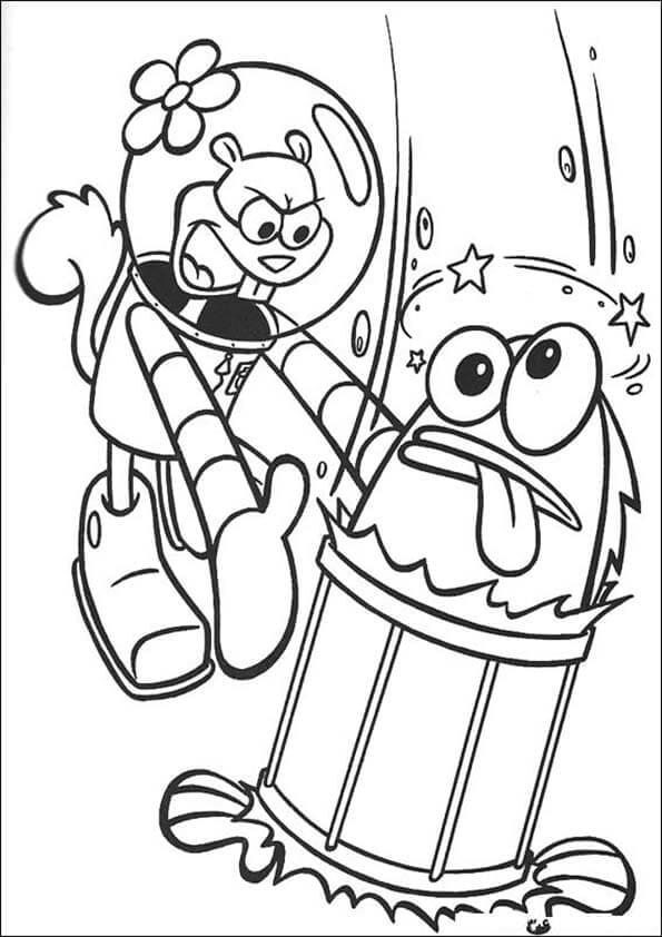 Angry Sandy Cheeks coloring page - Download, Print or Color Online for Free