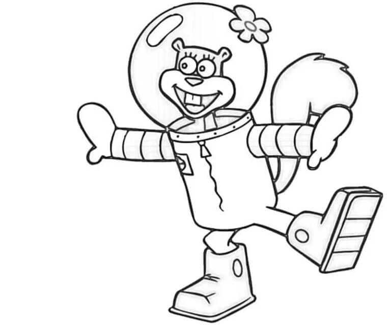 Awesome Sandy Cheeks coloring page