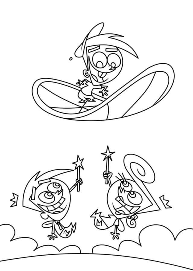 Awesome Two Characters in Fairly Odd Parents coloring page