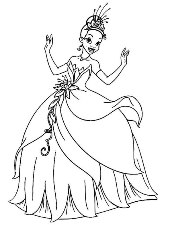 Basic Tiana coloring page