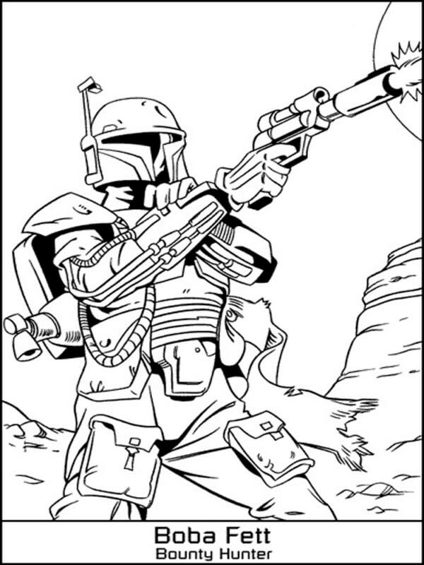 Bounty Hunter Boba Fett coloring page - Download, Print or Color Online ...