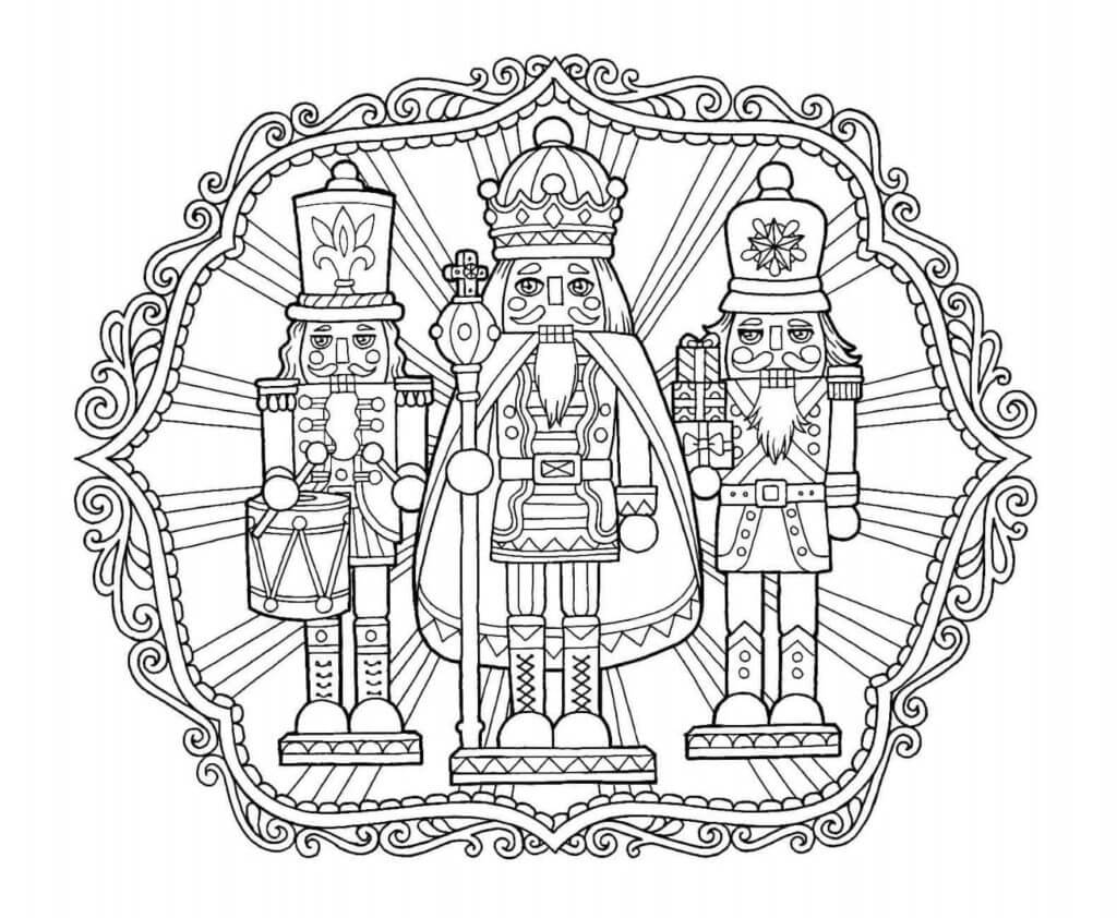 Christmas Nutcrackers coloring page