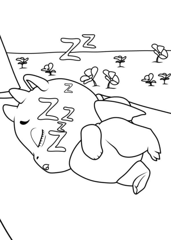 Cute Dragon Sleeping of Enchantimals coloring page