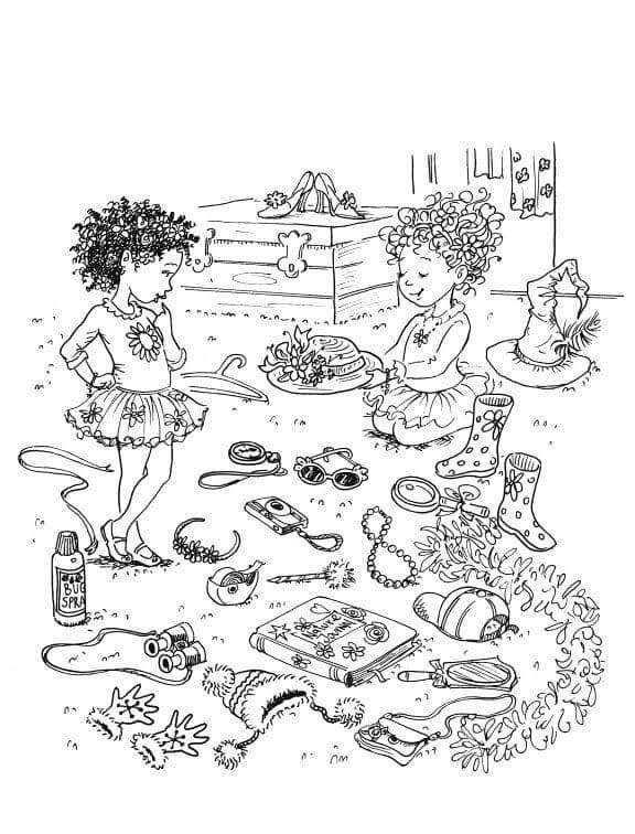 Cute Nancy Clancy And Friend coloring page