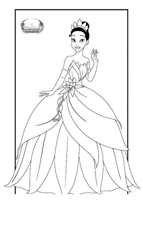 Disney African American Princess Tiana coloring page