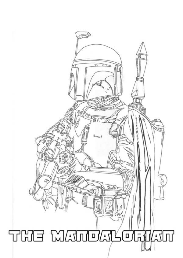 Drawing Mandalorian coloring page