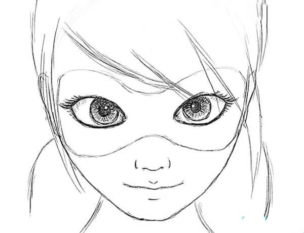 Drawing Portrait of Ladybug coloring page