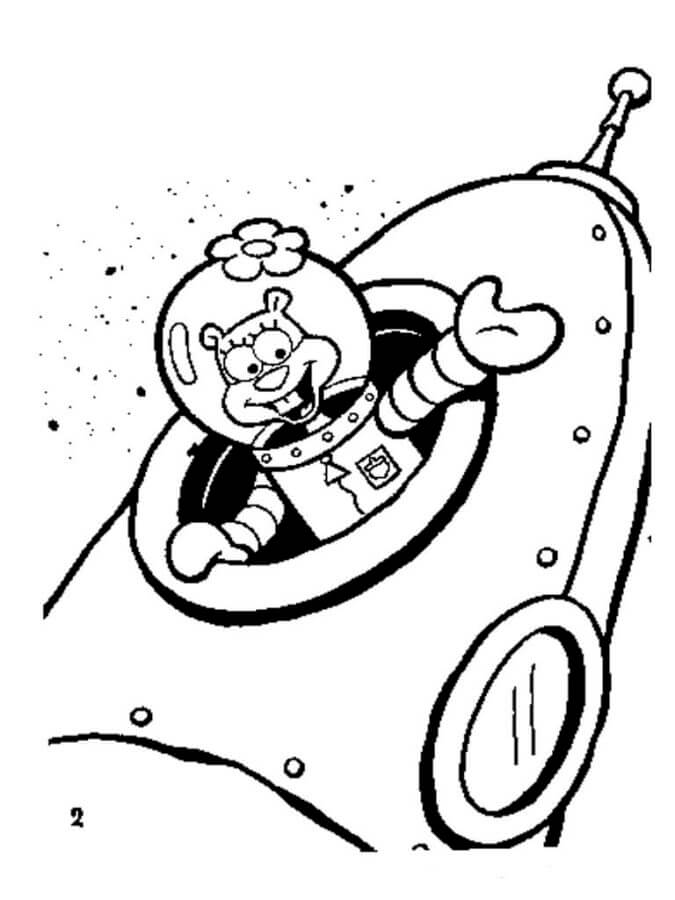 Drawing Sandy Cheeks In Rocket coloring page