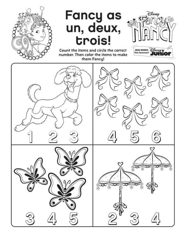 Fancy Nancy Color By Number coloring page