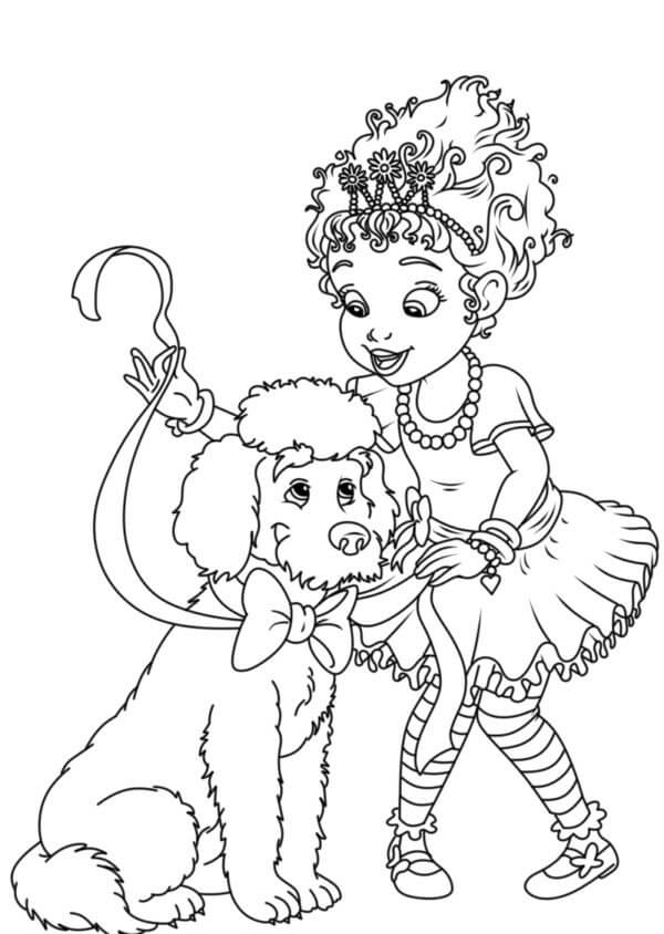 Fancy Nancy With Her Dog coloring page - Download, Print or Color ...