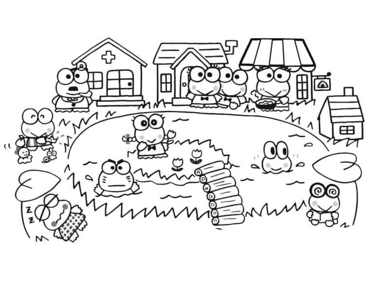 Friendly Frogs Live In Donut Pond coloring page - Download, Print or Color  Online for Free